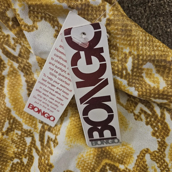 Bongo Bathing Suit Swim Top M Juniors Gold and White - Picture 2 of 8